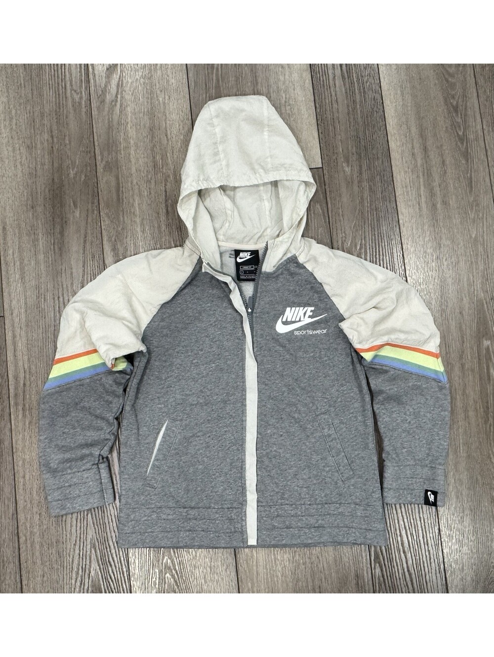 Nike Sportswear Heritage Girl's Zip Hoodie Jacket Size Large Hooded Loose Fit